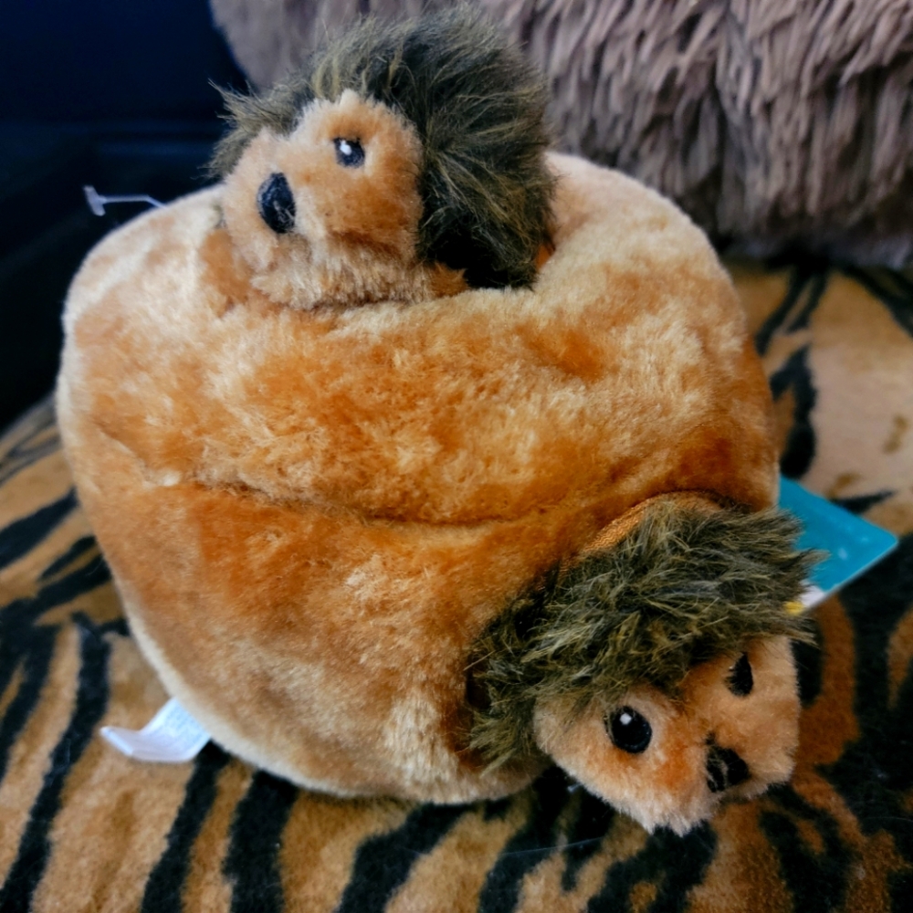 Zippy Paws Dog Puppy Plush Hedgehog Burrow Toy - Brown
